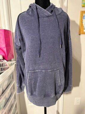 Pink Rose Heathered Navy Oversized Hoodie